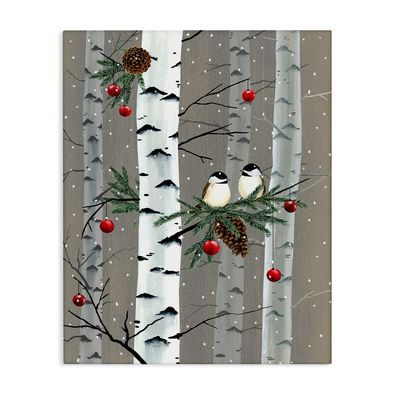 Stupell Industries Birds & Ornaments Birch Tree Forest Canvas Wall Art